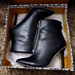 Black studded booties